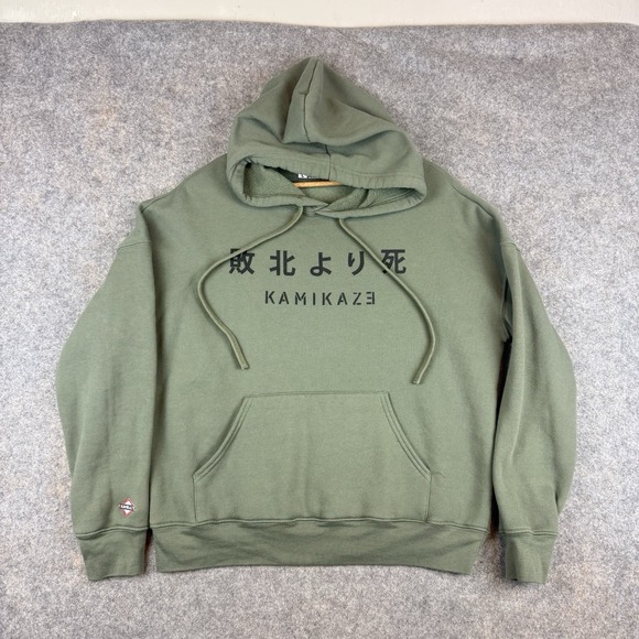 Eminem Kamikaze Hoodie Adult Large Green Merch Rap Album Graphic Print Pullover